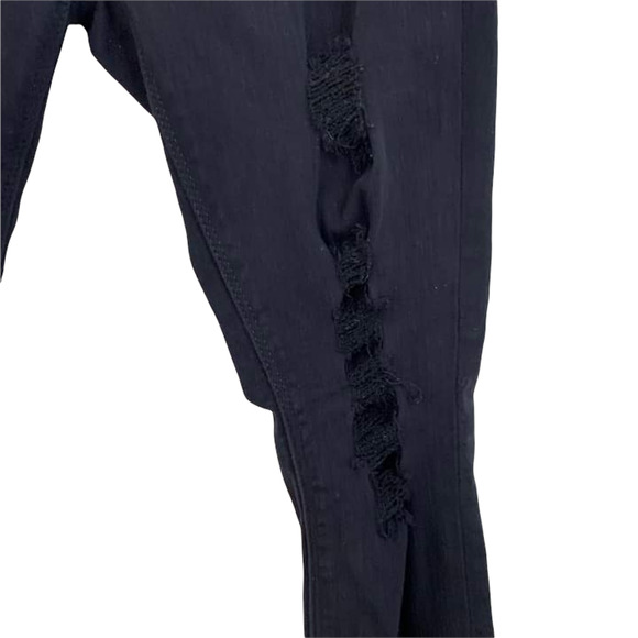 EXPRESS Black Skinny Distressed Legging Mid Rise Size 4S - Picture 3 of 7
